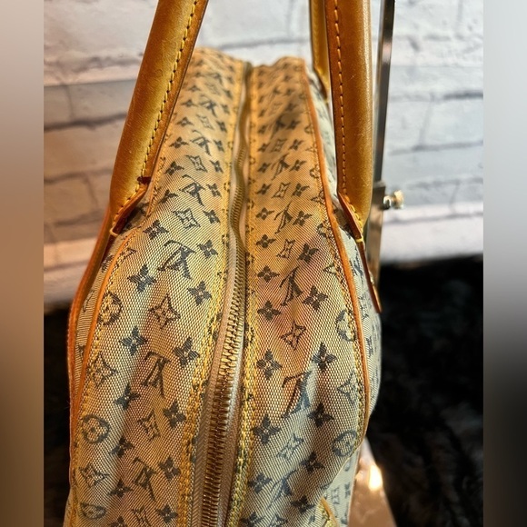 LOUIS VUITTON Blue Monogram Mini Marie Mini Lin Boston Bag - Picture 6 of 14